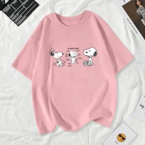 เสื้อยืดผู้หญิงสาวลายการ์ตูน