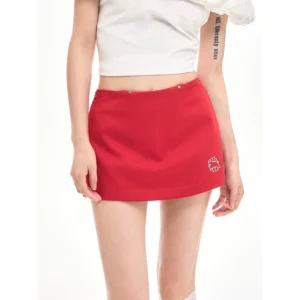 กระโปรงสั้นกระโปรงทรงเอเอวสูงกระชับสัดส่วนของผู้หญิง