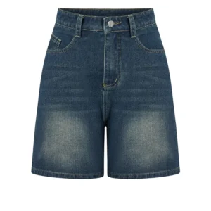 กางเกงขาสั้นผ้ายีนส์กระเป๋าธรรมดาแบบลําลองสําหรับผู้หญิง