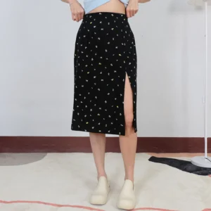 กระโปรงยาว แหวกข้าง ผ้าทิ้งตัวไม่ยับ