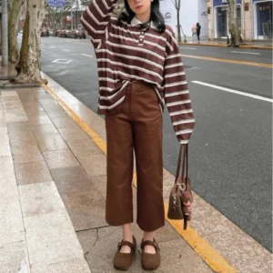 กางเกงขา 8 ส่วนทรงกระบอกใหญ่